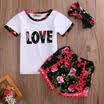 3pcs Toddler Newborn Kids Baby Girls Outfits TShirt TopsShort Pants Clothes Set
