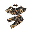AU 3PCSSet Toddler Baby Girls Off Shoulder Solid Tops ShirtLong PantsHeadband