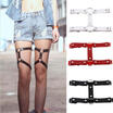 Womens Faux Leather Garter Belt Elastic Gothic Leg Harness Thigh Ring Striking