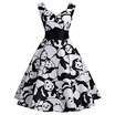 Vintage Panda Print A Line Dress
