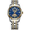 Impermeable Automático Hombres Reloj mecánico Fase lunar Luminoso de cuerda automática Hombre Reloj de pulsera casual