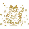 Winter Christmas Day Gold Glittering Wall Sticker Window Glass Door Removable Sticker Home DIY Decoration