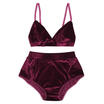Women Velvet Bikini Set Padded Bandage Swimsuit Beach Bathing Swimwear Bra UK