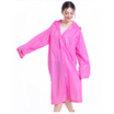 TOP Women Mens Long Sleeve Hooded Transparent Raincoat Poncho Coat Waterproof