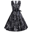 A Line Floral Print Vintage Dress
