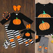 Baby Girls Clothes Halloween Pumpkin T-shirtStriped Pants Leggings Outfits Set