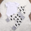 Kids Clothes Girls Boy Baby Bear Romper Jumpsuit Pants Hat 3pcs Outfits Set UK
