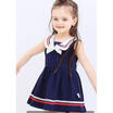 UK Newborn Baby Girl Summer Dress Bowknot Sailor Stripe Marine Navy Dress Outfit