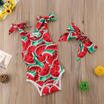 Newborn Baby Girls Watermelon Romper Bodysuit Jumpsuit Headband Outifts Clothes
