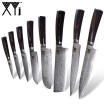 XYj Damasco Cuchillo De Acero De Hoja De Cocina Cuchillo Damasco Cuchillos 35 45 5 5 7 7 8 8 Herramientas De Kives De Cocina