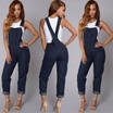 US Women Fashion Denim Jeans BIB Pants Overalls Straps Jumpsuit Rompers Trousers