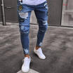USA Sell Fashion Men Ripped Skinny Jeans Destroyed Frayed Slim Jeans Denim Pant