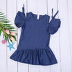 Kids Baby Girl Denim Skirt Jeans Outfits Short Sleeve Strapless Dresses Clothes