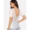 Women Summer Backless White Loose Top Short Sleeve Blouse Casual Tops T-Shirt