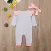 UK 2PCS Newborn Baby Girls Ruffle Romper Dress Jumpsuit Headband Outfit Clothes