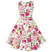 Vintage Sleeveless Floral Print Pin Up Dress