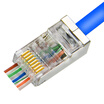 Sanbao SJZP-650 six types of straight through perforated crystal head RJ45 shield network crystal head pure copper gold plated 50U 30 bag