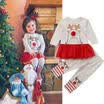 Xmas Kids Baby Girls Lace Tutu Dress TopsLeggings Outfits Clothes Set Costume