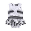 NEW Bow Tie Newborn Baby Girls Cotton Romper Bodysuit One-pieces Outfits Clothes