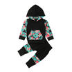 2Pcs Newborn Baby Boy Girl Floral Hooded Tops Long Pants Outfits Clothes 0-12M