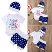 3pcs Newborn Kid Baby Girl Boy Clothes Jumpsuit Romper Bodysuit Pants Outfit Set