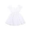 Linda Bebé Niña Vestido Blanco Sin Manga Formal Del Verano Falda Traje Elegante