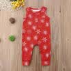 Newborn Baby Boy Girl Christmas Long Jumpsuit Romper Bodysuit Snow Print Outfit