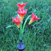 Solar Power Red Lily Flower Garden Stake Landscape Lamp Outdoor Yard LED Light