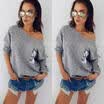 Womens Long Sleeve Loose Sweater Knitwear Sweatshirt Jumper Pullover Tops Blouse