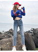 Jeans women 2018 autumn&winter Korean version with fleecy thickened warm gangfeng slim straight trousers N0008