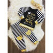3pcs Toddler Baby Boy Girl T-shirt Striped Pants Outfits Clothes Set US Stock