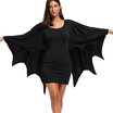 Halloween Long Sleeve Bodycon Dress with Bat Wings
