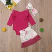 Christmas Toddler Baby Girls T-shirt TopsDress Skirt Outfit Party Clothing Set