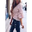 Sexy Women V Neck Long Sleeve Blouse T Shirt Ladies Casual High Waist Lacing Top