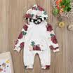 Newborn Baby Girl Floral Clothes Hooded Romper Jumpsuit Bodysuit Playsuit Outfit