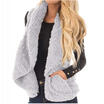 Womens Winter Warm Plush Vest Faux FurFleece Pockets Waistcoat Loose Vest Coat