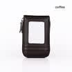 Mens Wallet Genuine Leather Credit Card Holder RFID Blocking Zipper Thin Pocket
