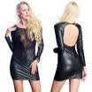 Sexy Women Leotard Nightwear PU Lingerie Dance Mini Dress Clubwear Cosplay Suit