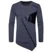 Mens Slim Fit O Neck Long Zipper Sleeve Muscle Tee Casual T-shirt Tops Blouse