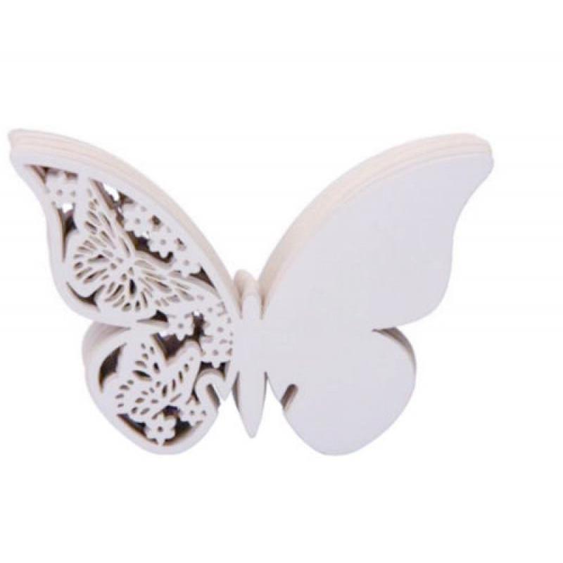 50 Butterfly Wine Glass Place Cup Card Wedding Party Xmas Table Name Tag UK