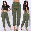 Womens Harem Cargo Trousers Cotton Pants Solid Punk Loose Long Sports