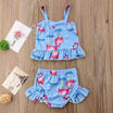 Kids Baby Girl Flamingos Tankini Bikini Swimwear Swimsuit Bathing Suit Beachwear