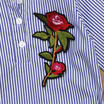 Kids Baby Girls Dress Clothes 3D Flower Floral Stripes Long Sleeve Casual Shirt
