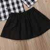 US Toddler Kids Baby Girl Plaid Bowknot Tops T-Shirt Dress Skirts Outfit Clothes