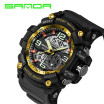 Sanda Men Military Watch Fashion Men Sport Dual Display Waterproof Smart Watch