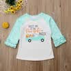 Hot Toddler Baby Girl Pumpkin Pattern Long Sleeve Ruffles T-shirt Top Clothes