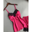 US Womens Sexy-Lingerie Sleepwear Satin Silk Babydoll Lace Nightwear Pajamas Set