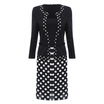 Casual Long Sleeve Round Collar Dot Print Dress for Women