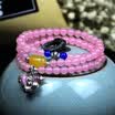 Pulsera pulsera de zafiro azul marino con 3 capas y una pulsera de moda de 6 mm con múltiples bucles