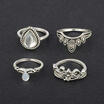 7Pcsset Sex Women Crystal Knuckle Joint Plated Midi Finger Ring Fashion Jewelry